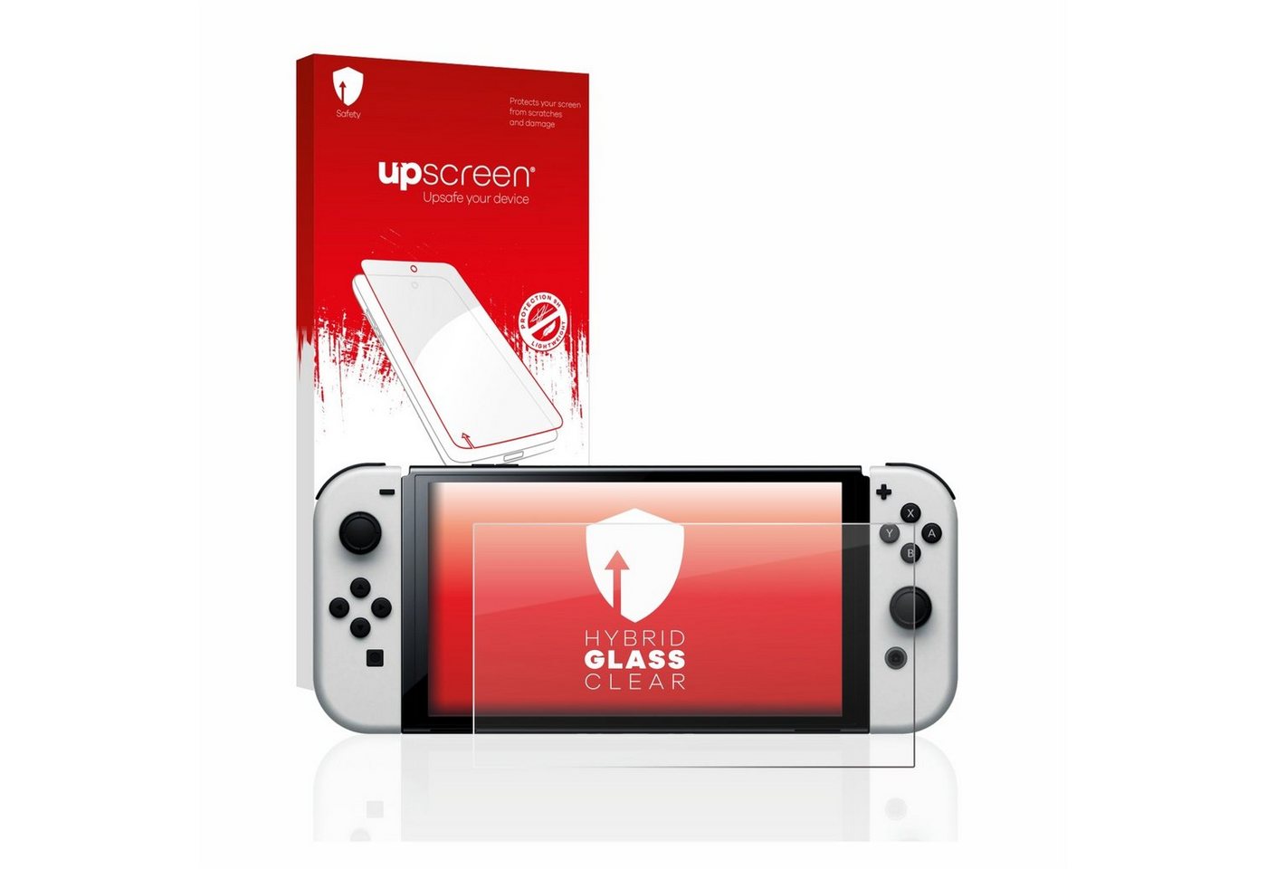 upscreen flexible Panzerglasfolie für Nintendo Switch OLED-Modell, Displayschutzglas, Schutzglas Glasfolie klar von upscreen