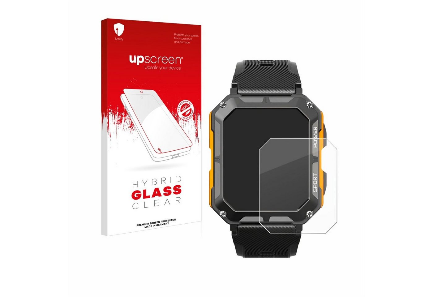 upscreen flexible Panzerglasfolie für Njord Gear The Indestructible Smartwatch, Displayschutzglas, Schutzglas Glasfolie klar von upscreen