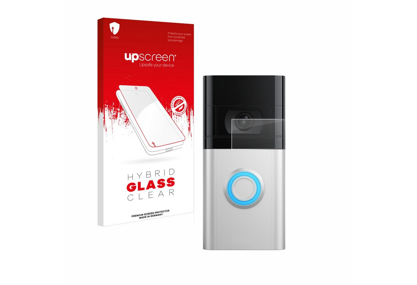 upscreen flexible Panzerglasfolie für Ring Video Doorbell 4, Displayschutzglas, Schutzglas Glasfolie klar von upscreen