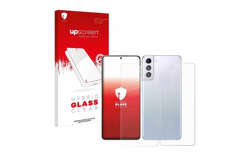 upscreen flexible Panzerglasfolie für Samsung Galaxy S21 Plus 5G (Display+Rückseite), Displayschutzglas, Schutzglas Glasfolie klar von upscreen