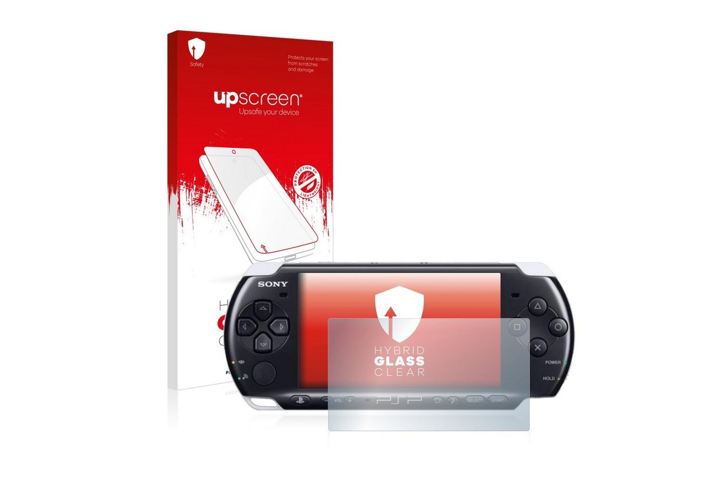upscreen flexible Panzerglasfolie für Sony PSP 3000, Displayschutzglas, Schutzglas Glasfolie klar von upscreen