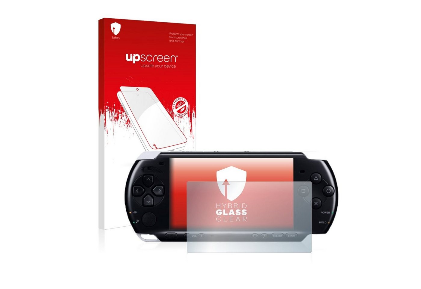 upscreen flexible Panzerglasfolie für Sony PSP 3004, Displayschutzglas, Schutzglas Glasfolie klar von upscreen