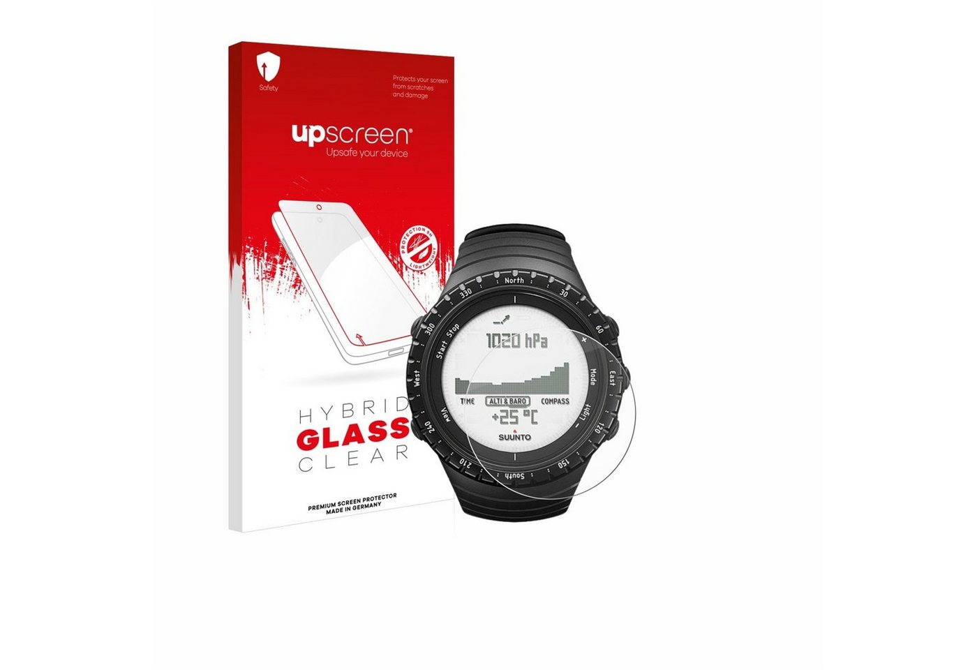 upscreen flexible Panzerglasfolie für Suunto Core Regular Black, Displayschutzglas, Schutzglas Glasfolie klar von upscreen