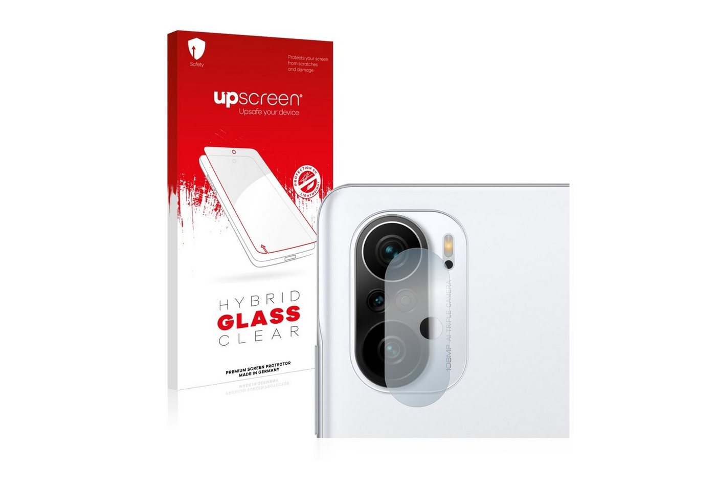 upscreen flexible Panzerglasfolie für Xiaomi Poco F3 (NUR Kameraschutz), Displayschutzglas, Schutzglas Glasfolie klar von upscreen