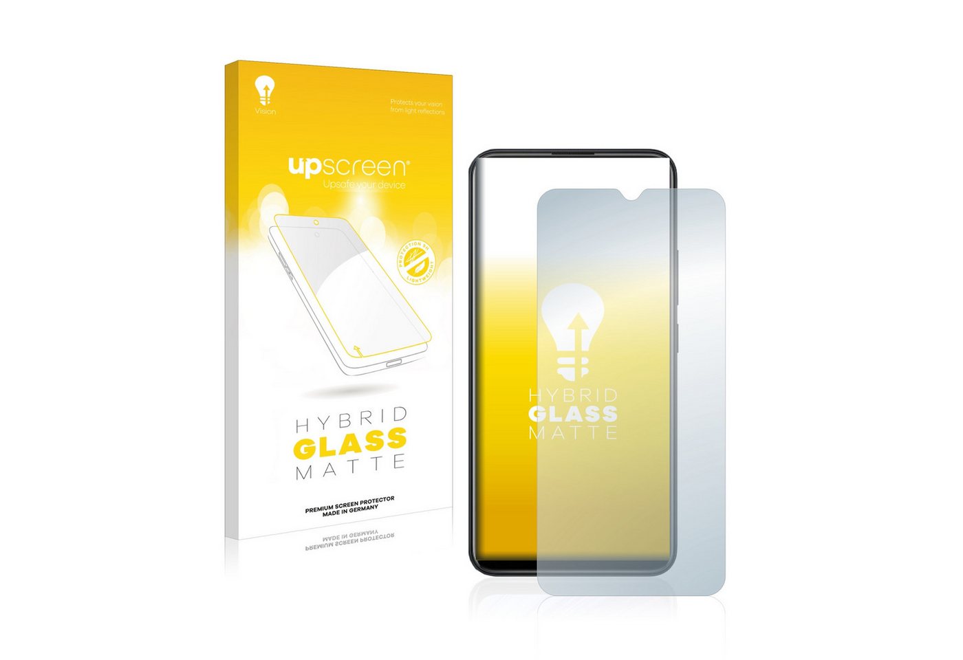 upscreen flexible Panzerglasfolie für Xiaomi Redmi Note 8T, Displayschutzglas, Schutzglas Glasfolie matt entspiegelt von upscreen