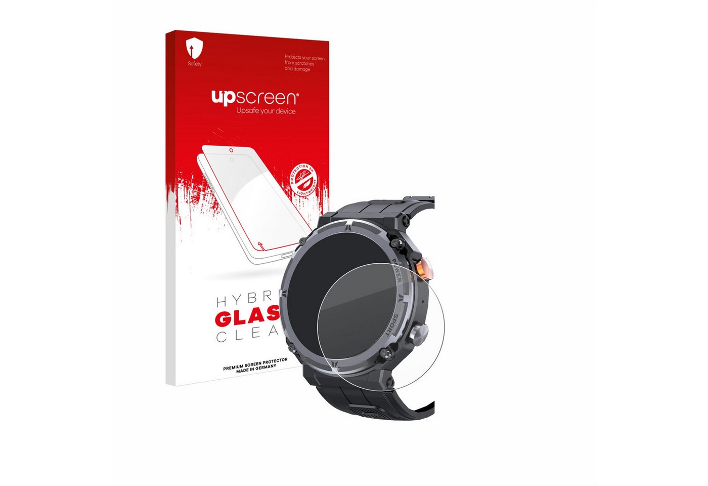 upscreen flexible Panzerglasfolie für bedee Smartwatch 1.39, Displayschutzglas, Schutzglas Glasfolie klar" von upscreen