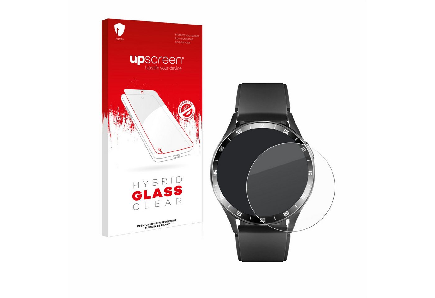 upscreen flexible Panzerglasfolie für usogood Smartwatch 1.39, Displayschutzglas, Schutzglas Glasfolie klar" von upscreen