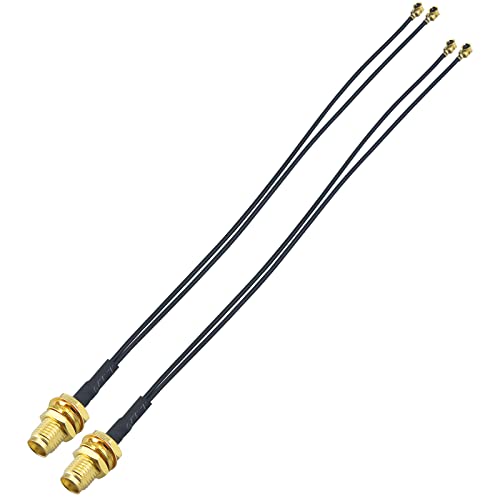 URCIANOW 2 Stück Y-Typ SMA Buchse zu doppelter U.FL(IPEX/IPX) Buchse 32AWG Draht eine Ader mit Geflecht RF Koaxialkabel FPE Jacke OD:1.13 für Antennen drahtlose RF Koaxialkabel von urcianow