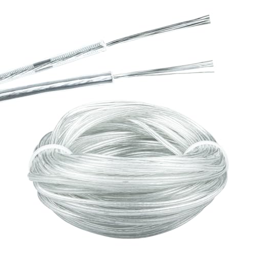 URCIANOW Transparentes Kabel, 20 m, 28 AWG, 2 Drähte, 0,7 A, weiches PVC, hohe Transparenz, ohne Ummantelung – für elektronische Projekte, DIY-Reparaturen, LED-Streifen und dekorative Drähte URCIANOW Transparentes Kabel, 20 m, 28 AWG, 2 Drähte, 0,7 A, weiches PVC, hohe Transparenz, ohne Ummantelung – für elektronische Projekte, DIY-Reparaturen, LED-Streifen und dekorative Drähte von urcianow