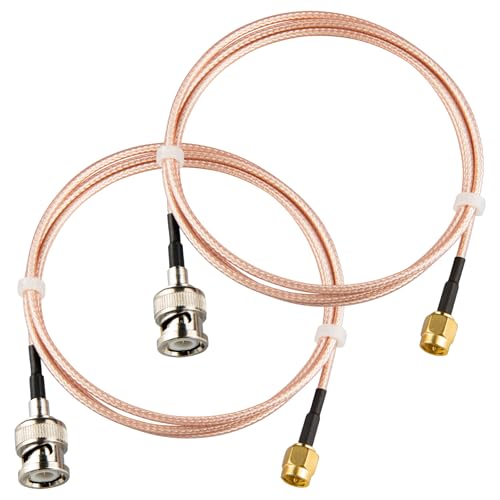 urcianow BNC zu SMA Adapter Cable (2 Pack, 1m) RG316 Coaxial RF Cable SMA Male to BNC Male Connector for Ham Radio, WiFi Antenna, CB Radio, Wireless Communication von urcianow