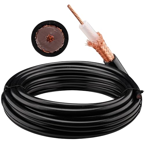urcianow RG 213 Kabel 10 M Low Loss RG213 Koaxialkabel 50 Ohms RG213 Kabel Bare Kupfergeflecht Abschirmung für Ham、GPS、RF Radio zu Antenne oder Überspannungsableiter verwenden von urcianow
