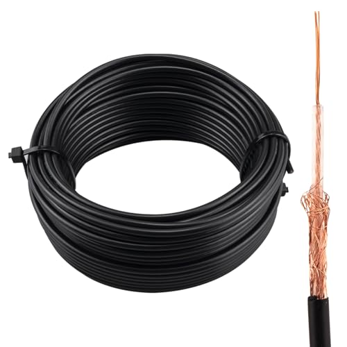 urcianow RG174 Kabel 15 Meter Verlustarme RG174 Koaxialkabel 50 Ohm für DIY Sicherheitssysteme Computernetzwerke Zugangskontrolle Hausautomationsanwendungen von urcianow