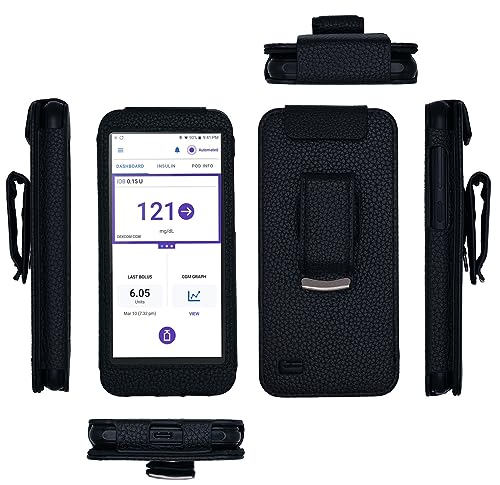 Premium Holster mit Gürtelclip (Displayschutzfolie nicht im Lieferumfang enthalten) für Omnipod 5, Schwarz von usastar-SNK