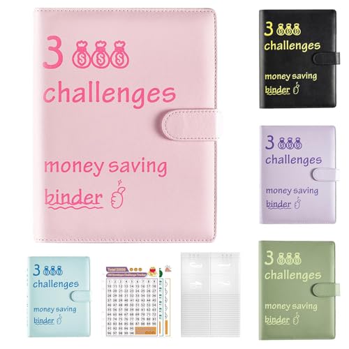 A5 Binder Notizbuch Set - 5 SET PU Leder Binder Geld Organizer Sparen - Finanzplaner Cash Stuffing Haushaltsbuch Mit Geldfacher -Budgetplaner Sparbuch Mit Folien Für Sinking Funds Sparbuch von usefulbeauty