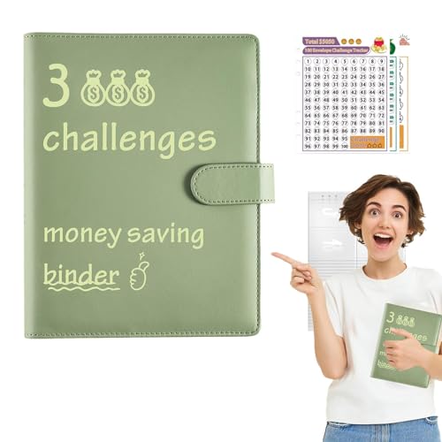 A5 Binder Notizbuch Set - PU Leder Binder Geld Organizer Sparen - Finanzplaner Cash Stuffing Haushaltsbuch Mit Geldfacher -Budgetplaner Sparbuch Mit Folien Für Sinking Funds Sparbuch von usefulbeauty