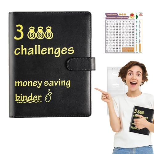 A5 Binder Notizbuch Set - PU Leder Binder Geld Organizer Sparen - Finanzplaner Cash Stuffing Haushaltsbuch Mit Geldfacher -Budgetplaner Sparbuch Mit Folien Für Sinking Funds Sparbuch von usefulbeauty