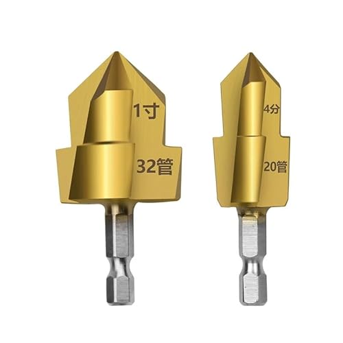 1/2/3 Stück 20/25/32 mm, vollständig offener PPR-Hebeprozess, Stufenbohrer, Wasserrohr-Verbindungswerkzeug mit Sechskantschaft(2pcs-3 blades 20 32) von uvmgmync