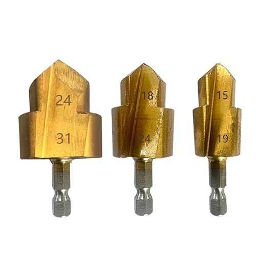1/2/3 Stück 20/25/32 mm, vollständig offener PPR-Hebeprozess, Stufenbohrer, Wasserrohr-Verbindungswerkzeug mit Sechskantschaft(3pcs) von uvmgmync