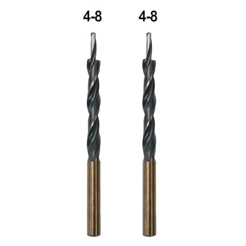 1/2 Stück 8-4/9-5/10-5/10-6/12-8 mm Holzbearbeitungswerkzeug Stufenbohrer Hochgeschwindigkeitsstahlbohrer for Bohren von Holz, Kunststoff, Weichmetall, Aluminium(2pcs 4-8) von uvmgmync