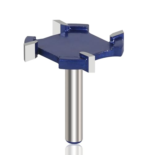 1 Stück 1/4 Zoll Schaft 4 Hartmetallzähne CNC Spoilboard Oberflächenfräser for Abflachen von Platten, Holzhobeln, Dado-Hobel von uvmgmync