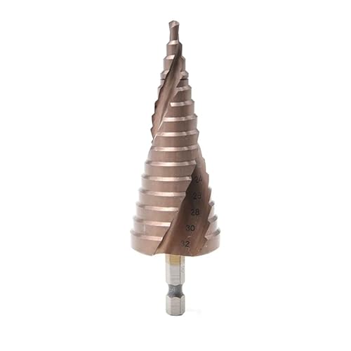 1 stück M35 HSS-CO Stufenbohrer 4-32mm Metallbearbeitung Spiralnut 1/4'' Sechskantschaft Edelstahl Tippen Kobaltbeschichtung von uvmgmync