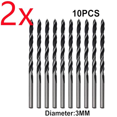 10/20 STÜCKE Erdbohrer 3 Flöte Holzbohrer 3mm Schaft for Holzbearbeitung Metall Elektrowerkzeuge Holzbohrwerkzeuge(20 PCS Set) von uvmgmync