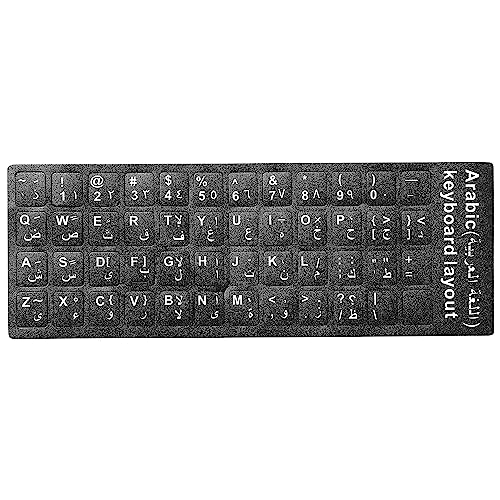 sourcing map 1 Stück Arabische Tastaturaufkleber, Mini Computer Tastatur Aufkleber weiße Schrift mit schwarzem Hintergrund für PC, Laptop, Notebook, Desktop von uxcell