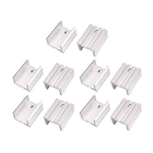 sourcing map 10 Stück 21x15x10mm Silberton Aluminium Kühlkörper für TO-220 Transistoren de DE de von uxcell