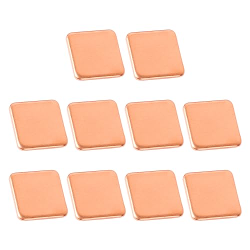 sourcing map 10pcs Kupfer Kühlkörper 15x15x1,5mm Kupfer Pad Pads Thermal Shim, Mini Kühlkörper Kupfer Platte Kühler Kühlkörper für PC Laptop CPU GPU von uxcell