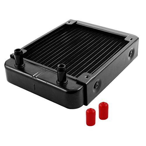 sourcing map 120mm Computer Wasserkühlung Radiator, 18 Rohr Aluminium Wärmetauscher Radiator Flüssigkeitskühlung Kühlkörper für CPU PC Wasser kühlen System Schwarz sourcing map 120mm Computer Wasserkühlung Radiator, 18 Rohr Aluminium Wärmetauscher Radiator Flüssigkeitskühlung Kühlkörper für CPU PC Wasser kühlen System Schwarz von uxcell