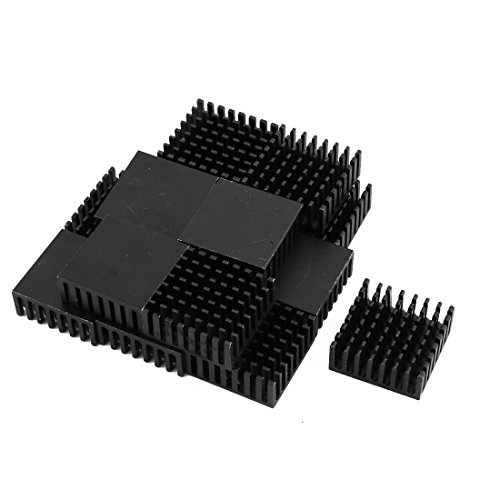 sourcing map 15Stk 25mm x 25mm x 10mm Aluminum Kühlkörper für LED Power IC Transistor Schwarz DE de von uxcell