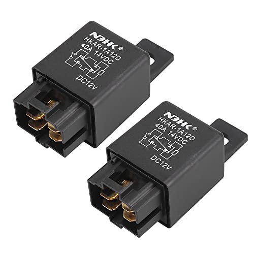 sourcing map 2 Stk.Auto Automotive LKW Motor DC 12V 40A 4 Pin SPST Relais Schwarz von uxcell