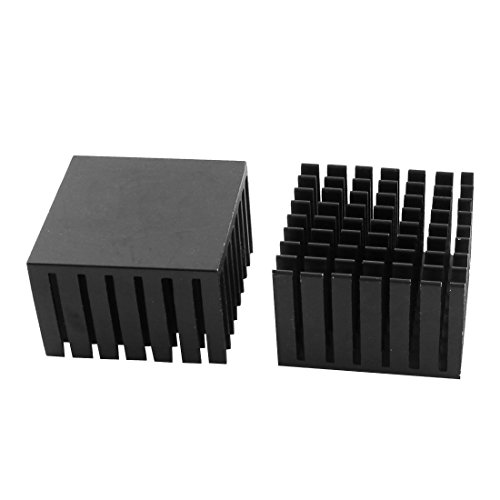 sourcing map 2Stk 37x37x24mm Aluminium Quadrat Kühlkörper Diffuse Kühlung Kühler Fin Schwarz DE de von uxcell