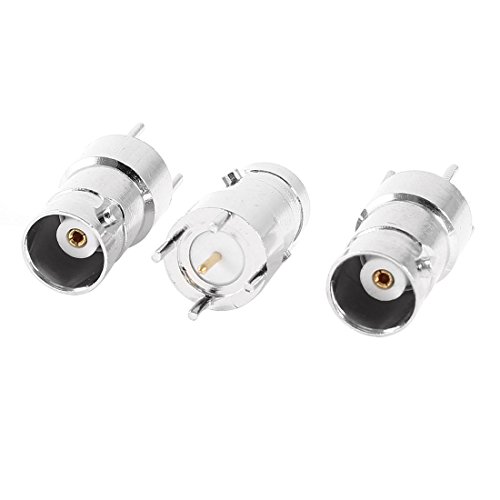 sourcing map 3 Stück BNC-Buchse für PC-Platine, Leiterplattenmontage, gerader HF-Koaxialstecker von uxcell