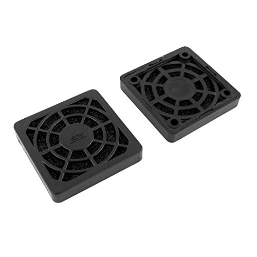 sourcing map 40mm Desktop Computer Lüfter Staubfilter Gitter staubdicht Gehäuseabdeckung, Kunststoff Quadrat PC Lüfter Staub Mesh, Schwarz - 2 Pack von uxcell