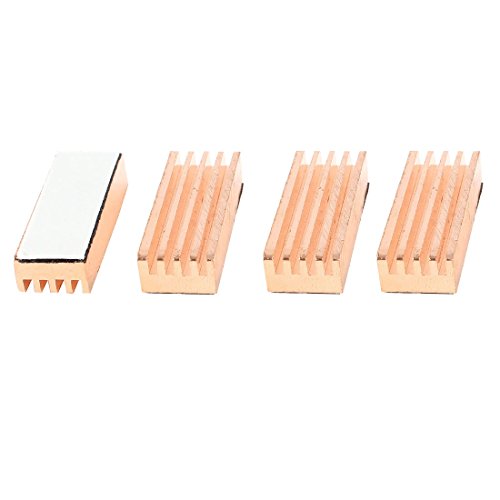 sourcing map 4Stk22mmx8mmx5mm selbstklebend Kupfer Speicher Kühler Kühlkörper für DDR DDR3 de von uxcell
