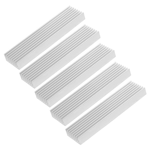 sourcing map 5 Stück Kühlkörper, Aluminium Kühlkörper Kühlrippen Kühlflosse Kühler für Led-Verstärker Transistor IC-Modul, 100x25x10mm Silber von uxcell