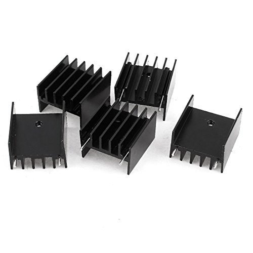 sourcing map 5 Stück Schwarz Aluminium Kühlkörper 25x23x16mm für SCR Mosfet Transistoren de DE de von uxcell