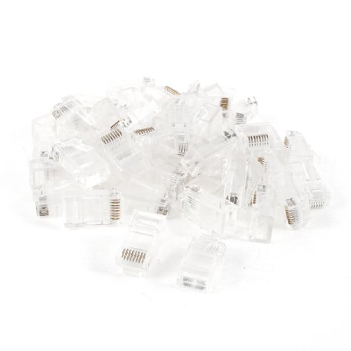 sourcing map 50 Stücke RJ45 8P8C LAN CAT5E CAT6 Modular Stecker Netzwerkstecker Anschluss von uxcell