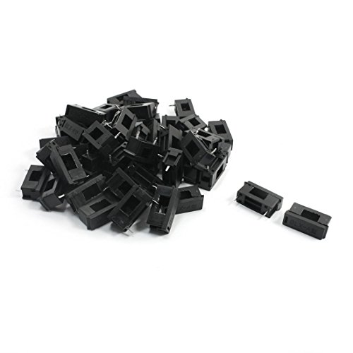 sourcing map 50Pcs BLX-A Schwarz Kunststoff PCB Mount Sicherungshalter für 5 x20mm Sicherung von uxcell