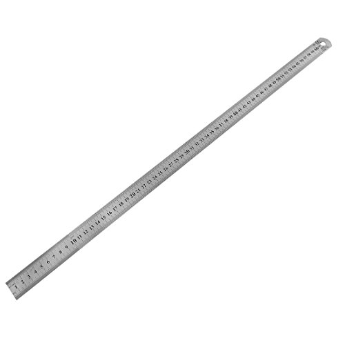 sourcing map 60 cm Gerades Edelstahl Lineal 24 Zoll Metall Lineal Stahllineal Messwerkzeug von uxcell