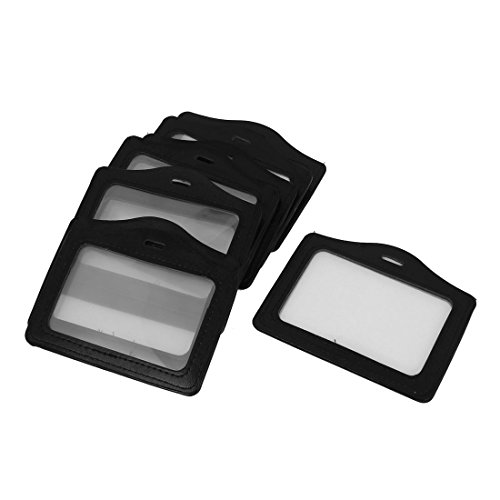 sourcing map Kunstleder Horizontal Namensschild ID-Arbeit Badge-Halter 10 Stücke schwarz von uxcell
