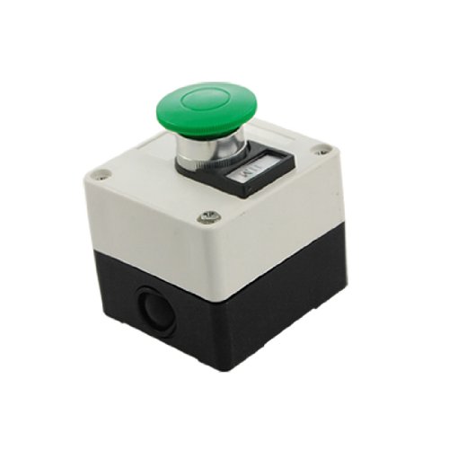 sourcing map grün momentan Schalter Druckknopf Station 660V Plastik Metall weiß schwarz von uxcell