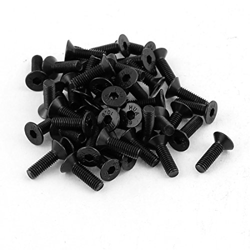 sourcingmap® 50 Stk Schwarz M3 x 10 mm Legierungs-Stahl Sechskant Sockel Flachkopf Senkkopfschrauben de von uxcell