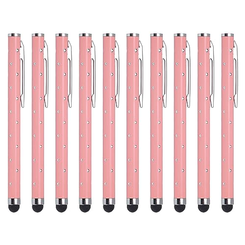 uxcell 10 x Glitzer-Strass-Stylus-Stifte für Touchscreens, universal, Metall, kapazitiver Stift für alle kapazitiven Touchscreen-Geräte, Pink von uxcell