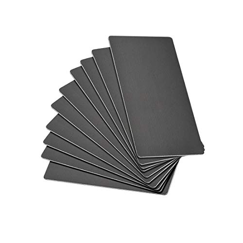 uxcell Blanko-Metallkarte, 100 x 50 x 1 mm, eloxierte Aluminiumplatte für DIY-Laserdruck, Gravur, Schwarz, 10 Stück von uxcell