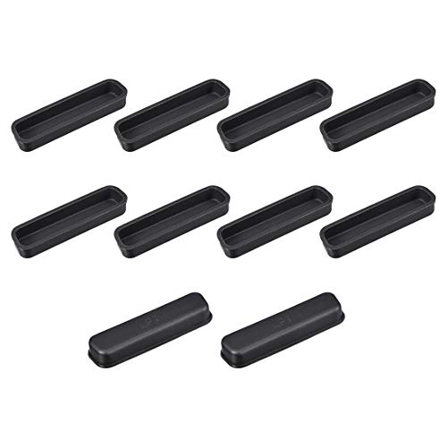 uxcell LPT DB-25 Silikon-Schutzkappen, 38 mm x 8 mm, Schwarz, 10 Stück von uxcell