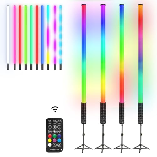 4Stück LED Video Lichtstab 120cm Mit ausziehbarem Stativ,LED Handheld Fotografie Lichtdimmbar und Speicher,Eingebauter Akku 5000mAh,Fernbedienung,RGB-Fotolampe für Spiel-Streaming,Foto-Beleuchtung 4Stück LED Video Lichtstab 120cm Mit ausziehbarem Stativ,LED Handheld Fotografie Lichtdimmbar und Speicher,Eingebauter Akku 5000mAh,Fernbedienung,RGB-Fotolampe für Spiel-Streaming,Foto-Beleuchtung von uyled