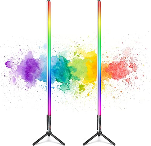 LUXCEO 2 Stück 120cm LED Video Lichtstab Mood1,LED Handheld Fotografie Lichtdimmbar und Speicher, integrierter Akku, RGB-Fotolampe für YouTube, TikTok, Spiel-Streaming, Partybar,Foto-Beleuchtung von uyled