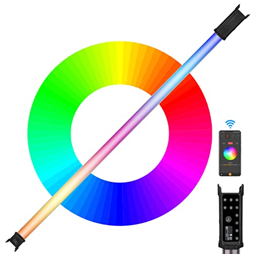 LUXCEO P120S 30W RGB-Videoleuchte, 3000 LM, RGB Full Color CRI 95+,LED Video Lichtstab 2000K-10000K,100% Helligkeit (LUX),15 Lichteffekte, Handheld Fotografie Beleuchtung Licht,APP/DMX-Steuerung von uyled